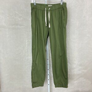 Pact Green Organic Cotton Drawcord Waist Straight Leg Daily Twill Pants L